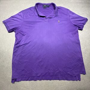 Polo Ralph Lauren Shirt Men's XXL Purple Pima Soft Touch Stretch Fit Color Pony!